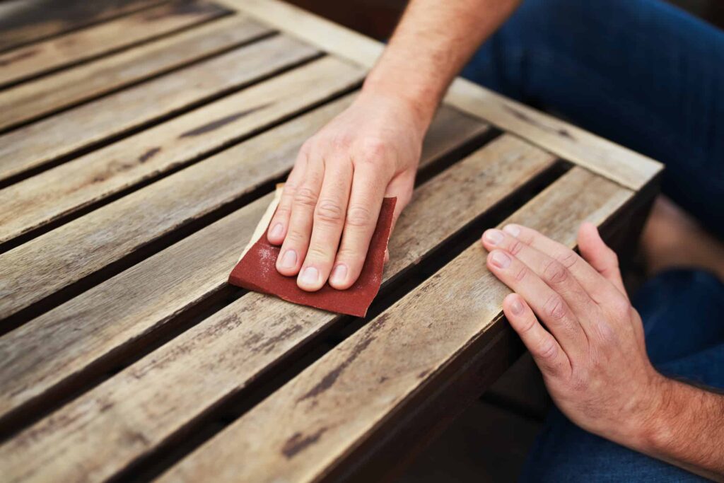 cleaning sauna sandpaper