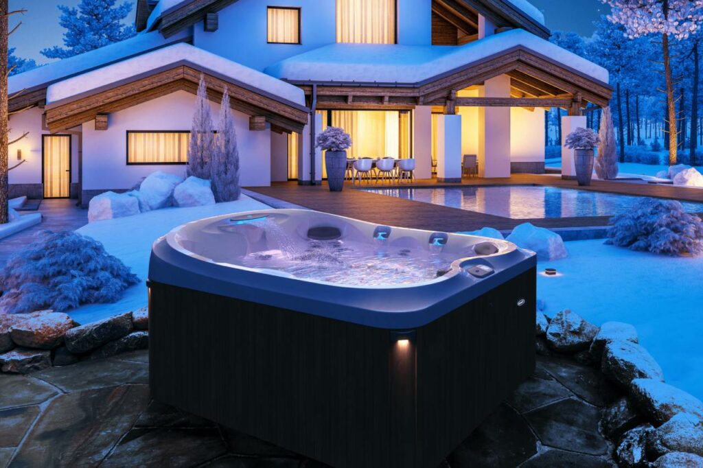 winter hot tub installation