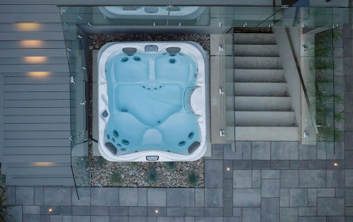 Jacuzzi hot tub from above - wellness shop