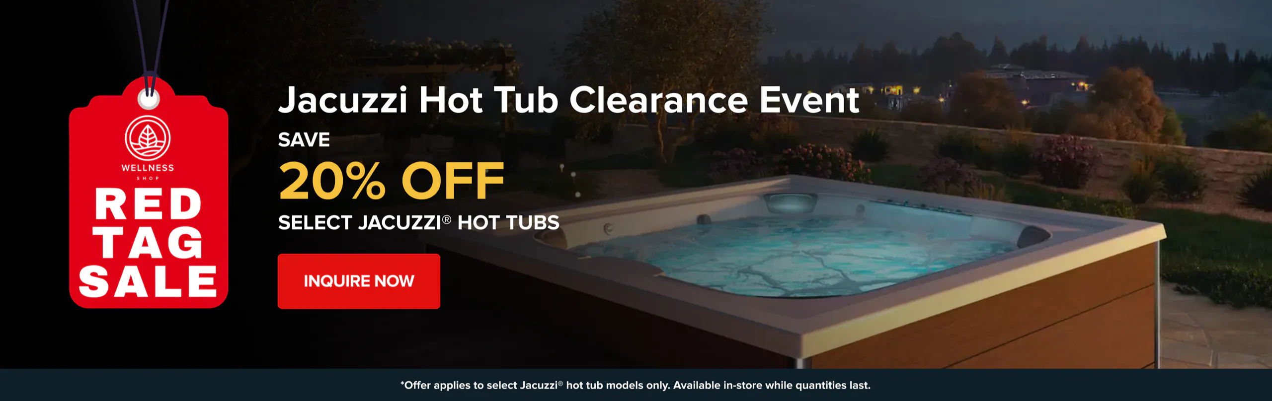 jacuzzi red tag sale banner
